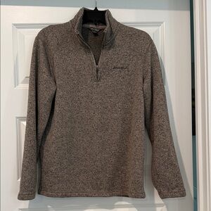 Eddie Bauer Men's Gray Quarter-Zip Pullover Sweater
